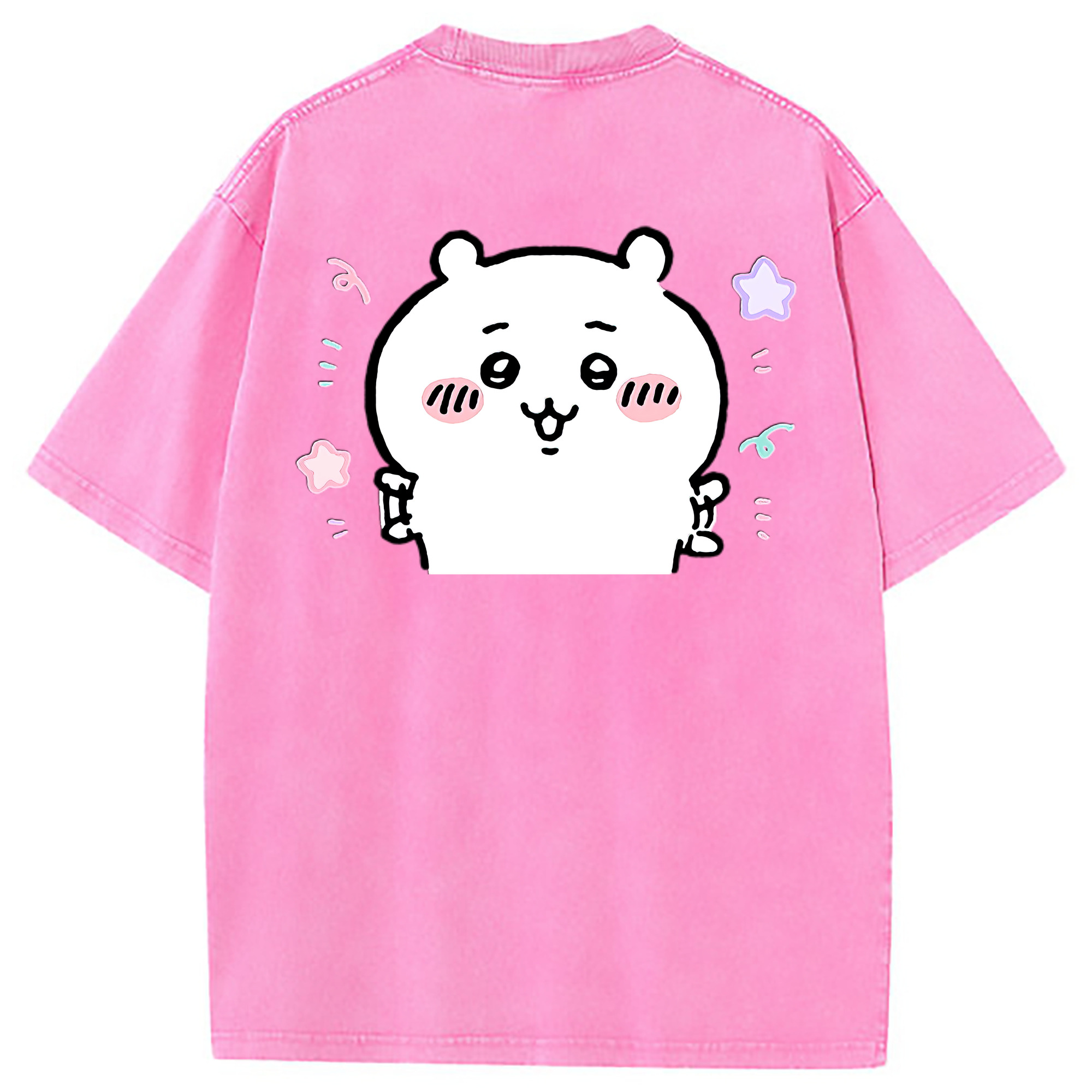 （画像用） ちいかわ ちいかわ Chii-kawa chiikawa 綿100% ヴィンテージ風 半袖Tシャツ（背面プリント）